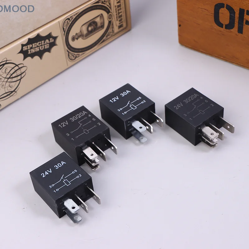 1Pc 30A 12V/24V 4 Pin/5 Pin Violet Series Waterproof Automotive Relay Car Relay Socket Adapter