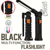 COB LED Folding Flashlight Portable Magnetic Work Light Lantern USB Rechargeable Emergency Repair Camping Torch Lamp with Hook