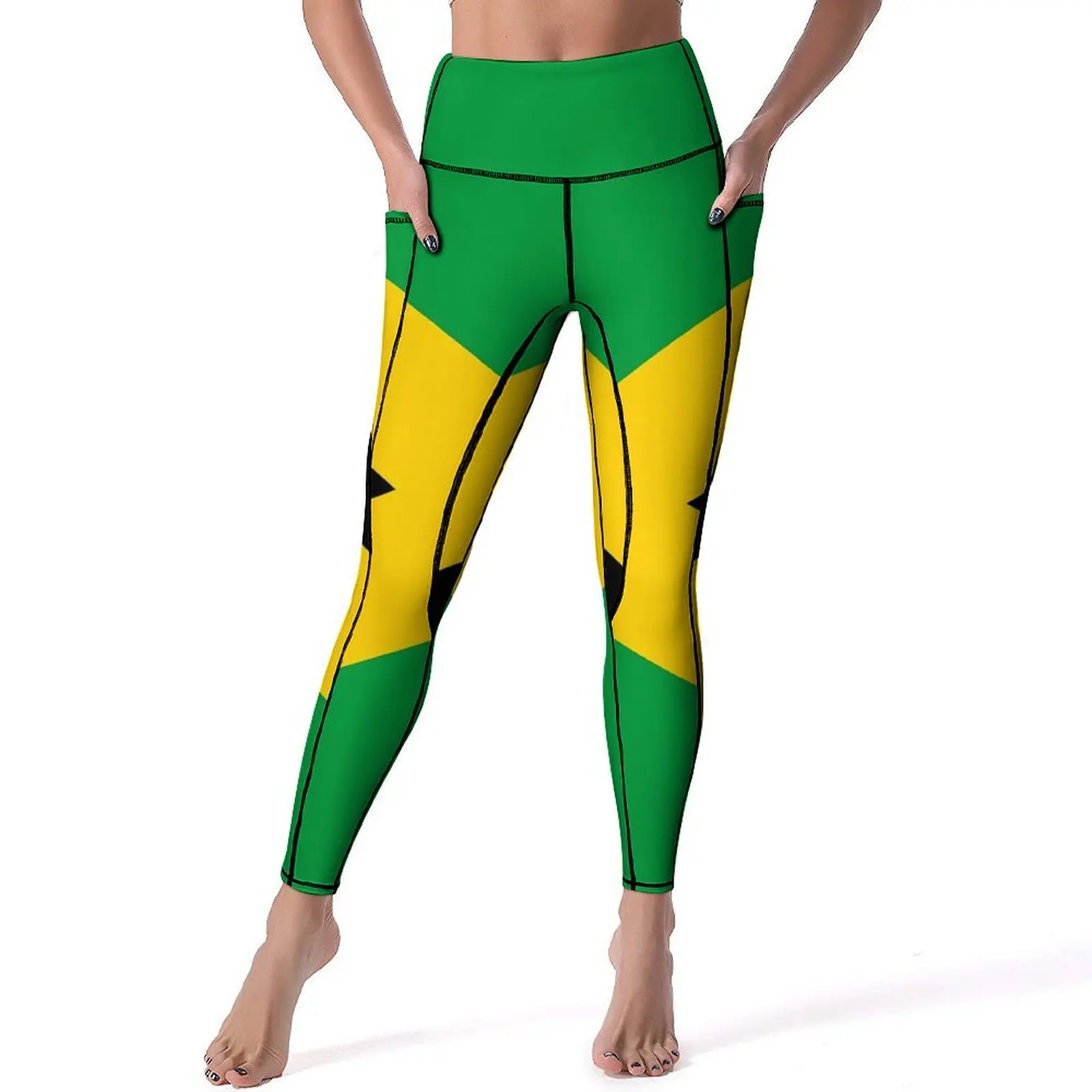 Jamaica Flag Leggings National Celebration Fitness Yoga Pants Push Up Retro Leggins Stretchy Design Sport Legging Birthday Gift