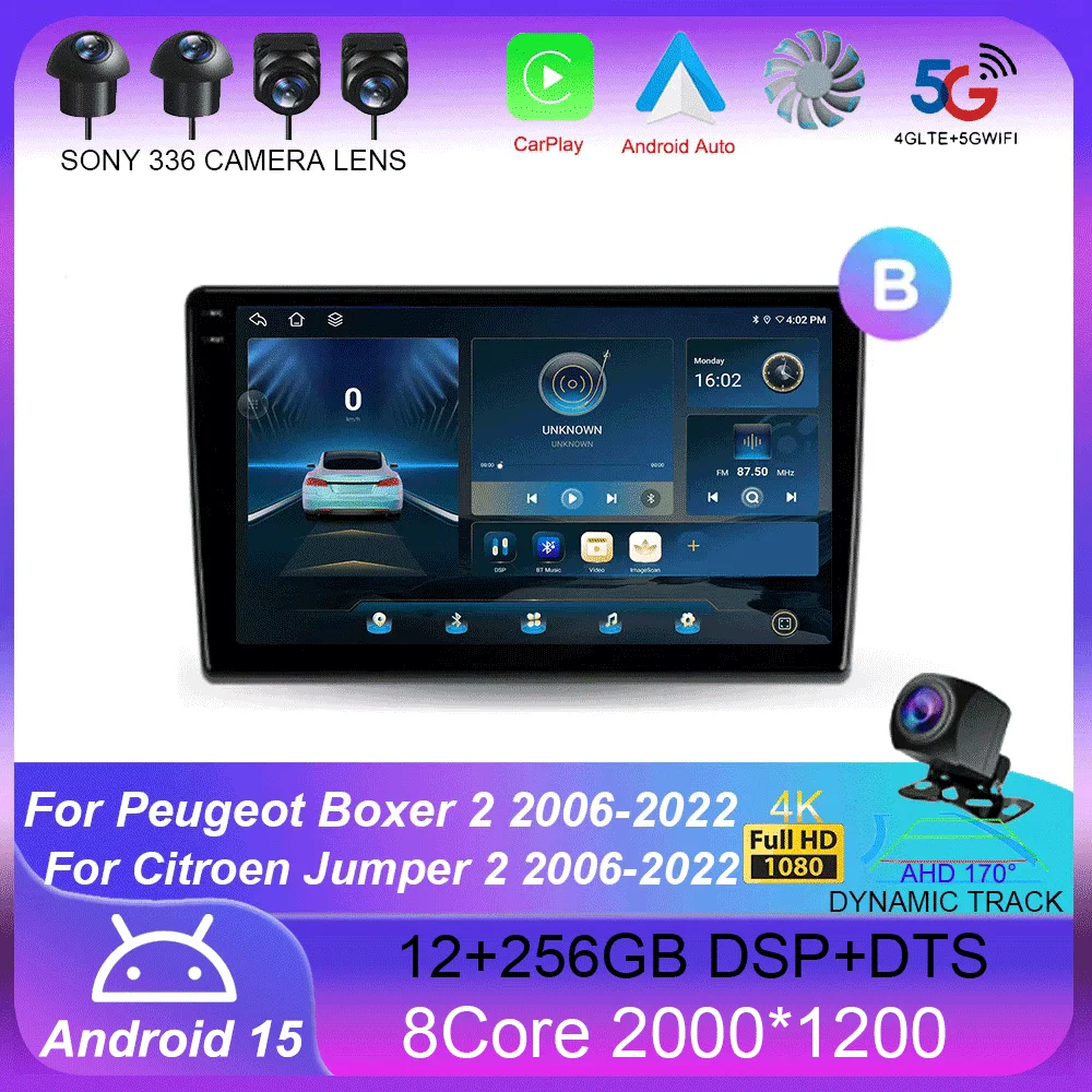 

For Peugeot Boxer 2 2006 - 2022 For Citroen Jumper 2 2006 - 2022 Car Radio Navigation Multimedia Video Player Stereo Android 15