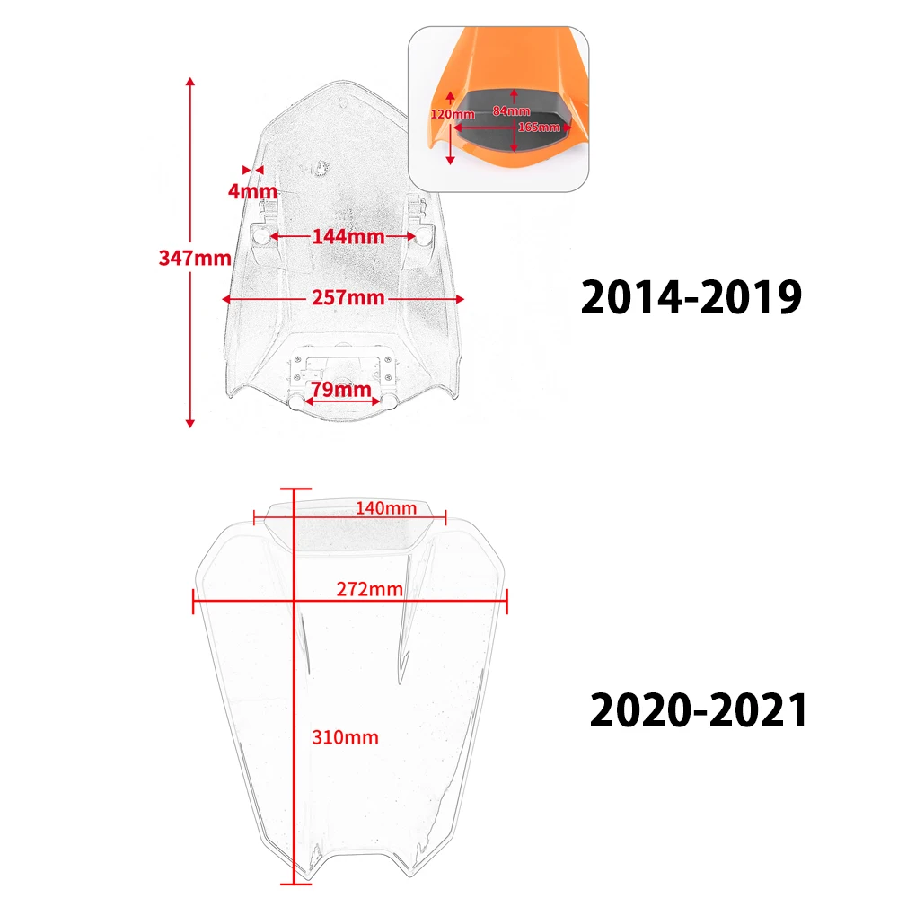 KTM 1290 Super Duke R Pillion 시트 커버 카울, 뒷좌석 승객 솔로 테일 페어링, Superduke R 2014-2023 2022 2021 2020 2019