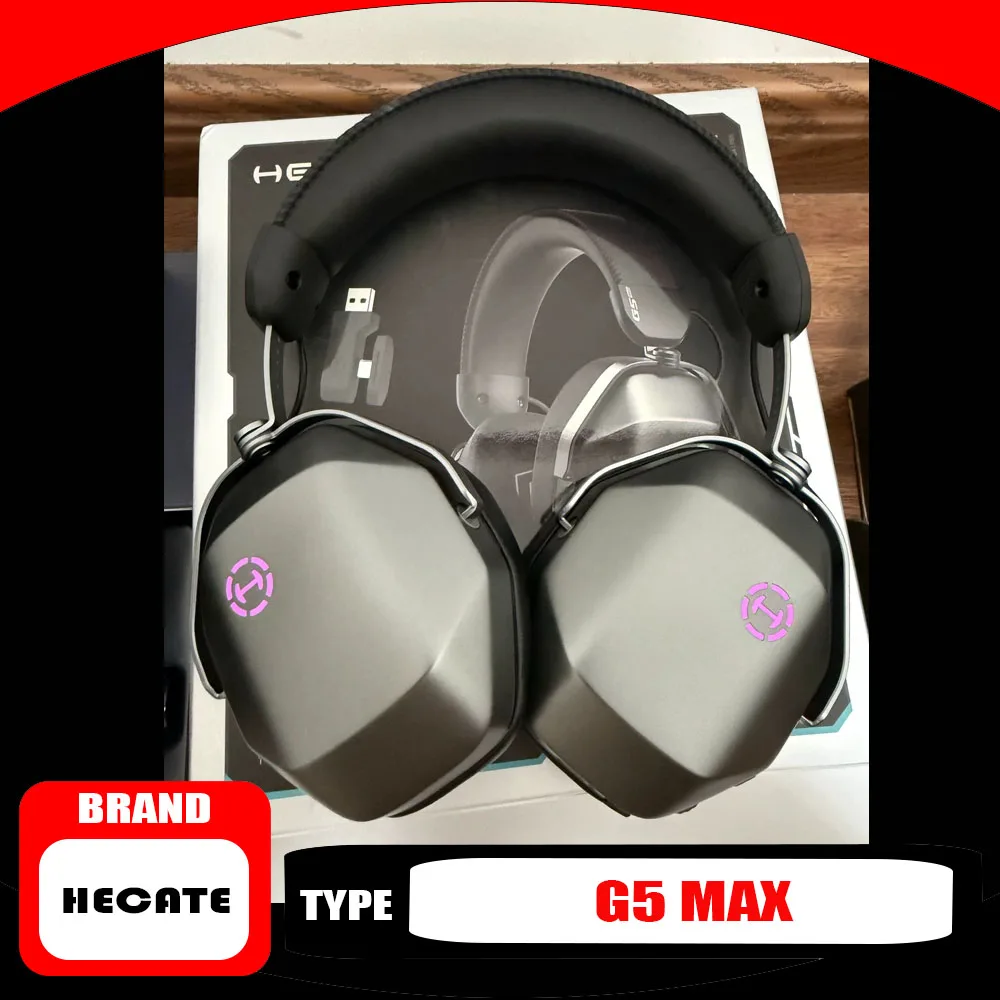 HECATE G5 Max Wireless Headphones Noise Reduction Low Latency Longlife RGB Ergonomic Design E-sports Gaming Headphones Simple