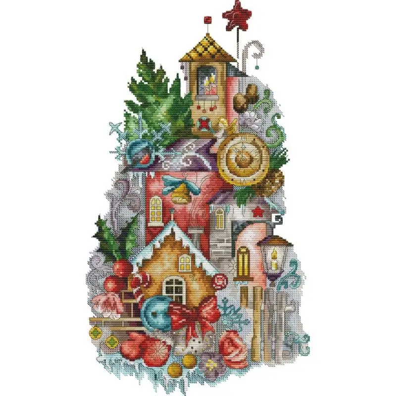 Christmas Fantasia Cartoon Pattern Cross Stitch Kit Aida 14ct 16ct 11ct White Counted Printed Fabric Embroidery Home Decor Gifts