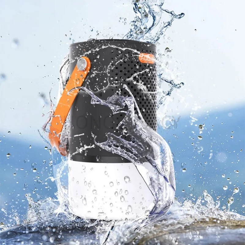 

Портативная Bluetooth-колонка, водонепроницаемая, с ручкой-ремешком, глубоким басом, беспроводная, для кемпинга и походов, с поддержкой беспроводной зарядки