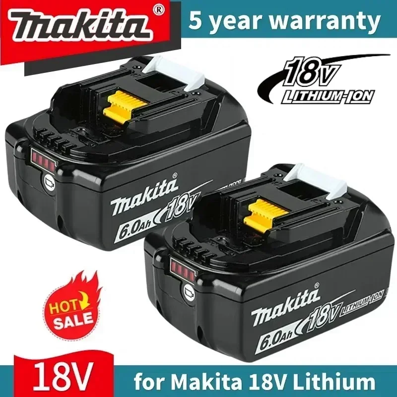 

Makita DGA404 Original 18V 6.0Ah Lithium ion Replacement with LED LXT DTW700 BL1860B Makita Rechargeable Electric Tool Battery