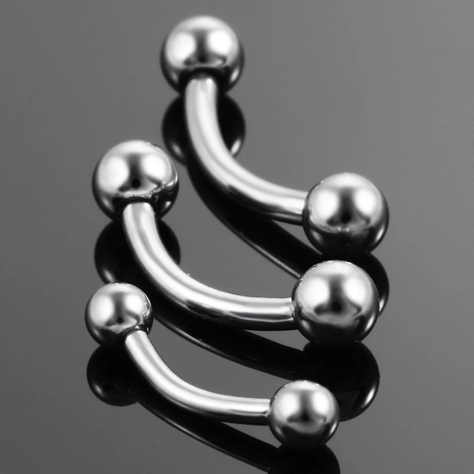 10Pcs/lot Steel Eyebrow Banana Piercing Ring Curved Barbell Lip Ring Snug Daith Helix Rook Earring Cartilage Tragus Body Jewelry