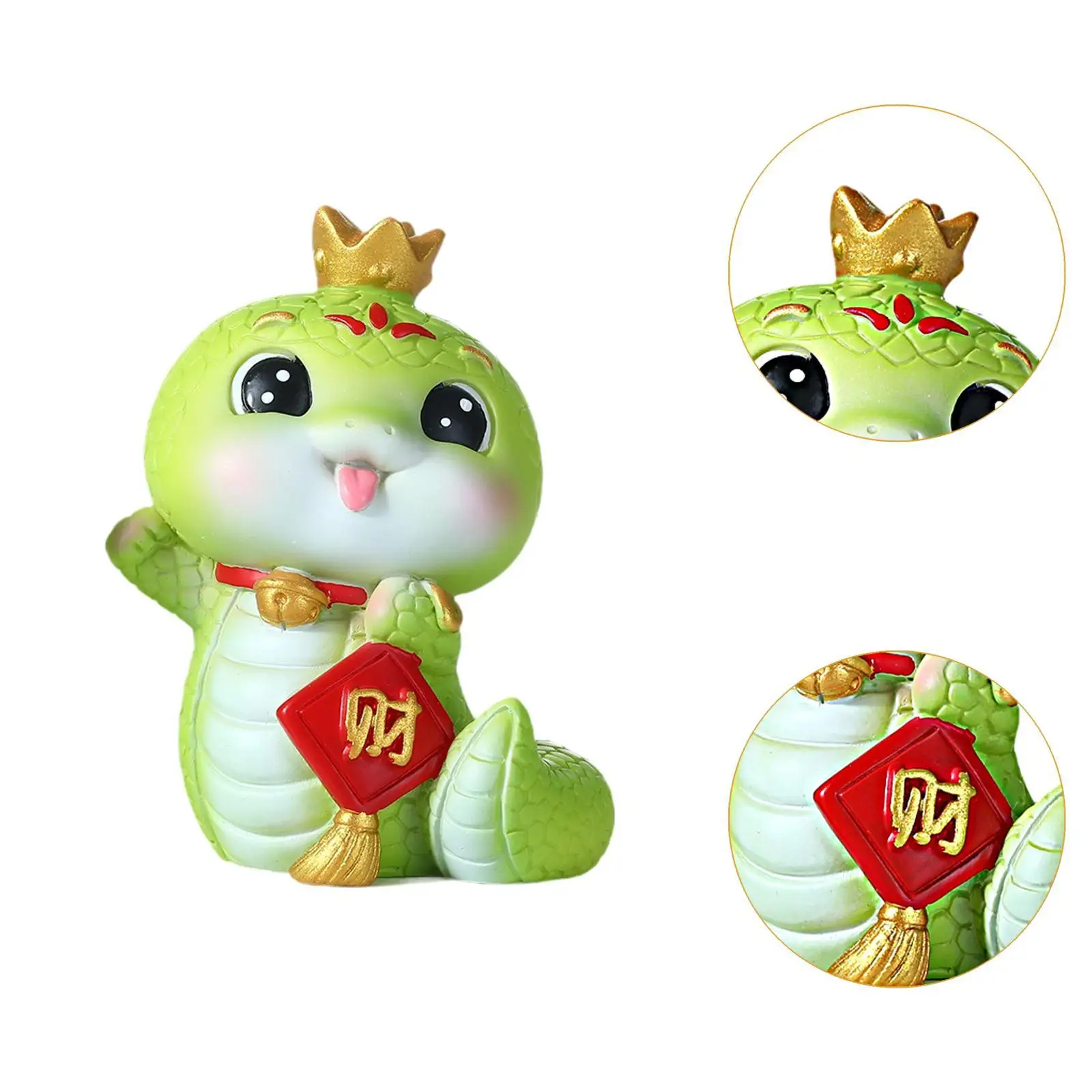 Resin Snake Figurine Cute Cartoon Statue 2025 New Year Decor Feng Shui Tabletop Sculpture Ornament for Bookshelf Desk view 6
