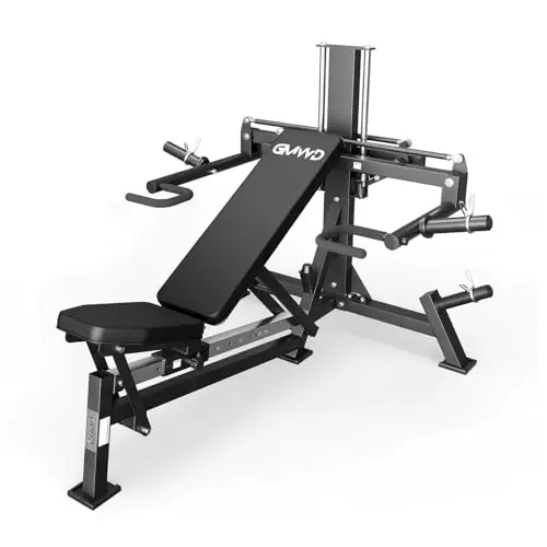 Chest Press Machine, Bench Press Machine with Independent Converging Arms, Adjustable Flat Incline Bench for Chest, AB