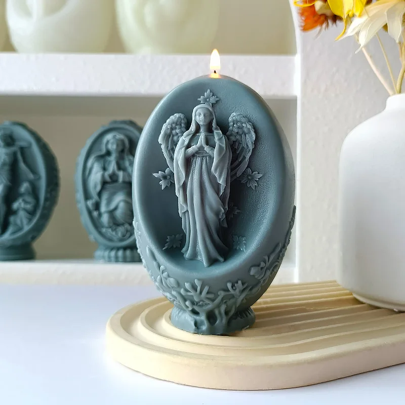 3D Jesus Easter Eggs Candle Silicone Mold DIY Aromatherapy Candle Mould Chocolate Gypsum Epoxy Resin Decoration Gift