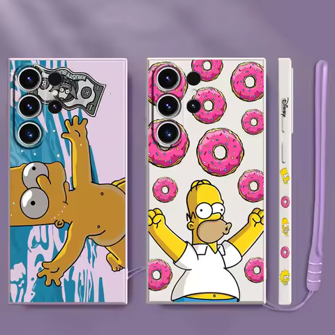 Disney Simpsons Phone Case for Samsung Galaxy S25 S21 S22 S23 S24 Ultra S20 FE S10 Plus Note 10 20 Ultra Cover