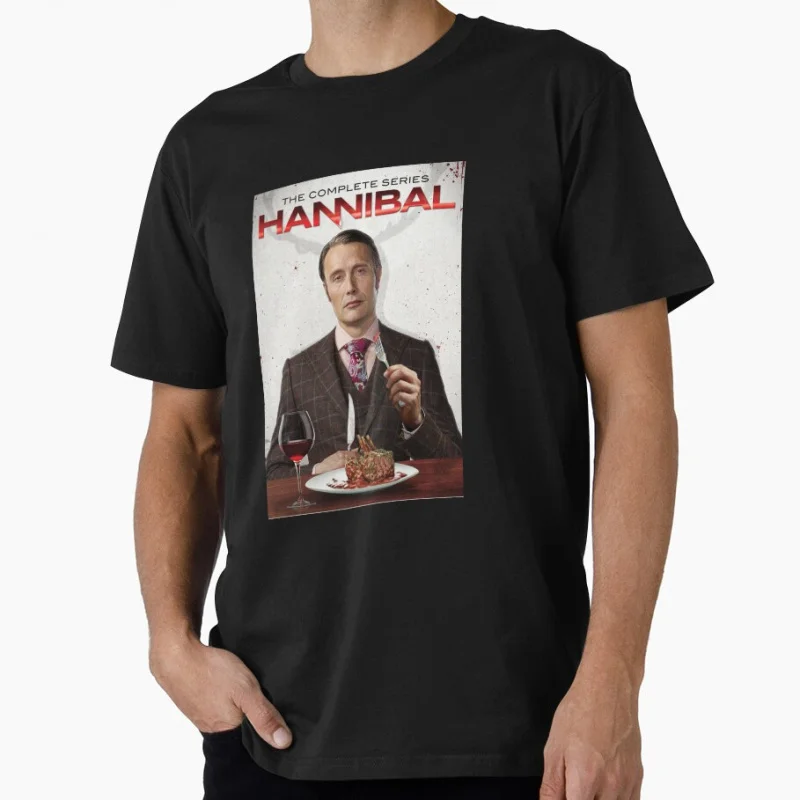 

Hannibal TV Series 1218 80s Horror movie Vintage Scary Halloween Gift t shirt for men Cannibal Graphic clothes All size tops
