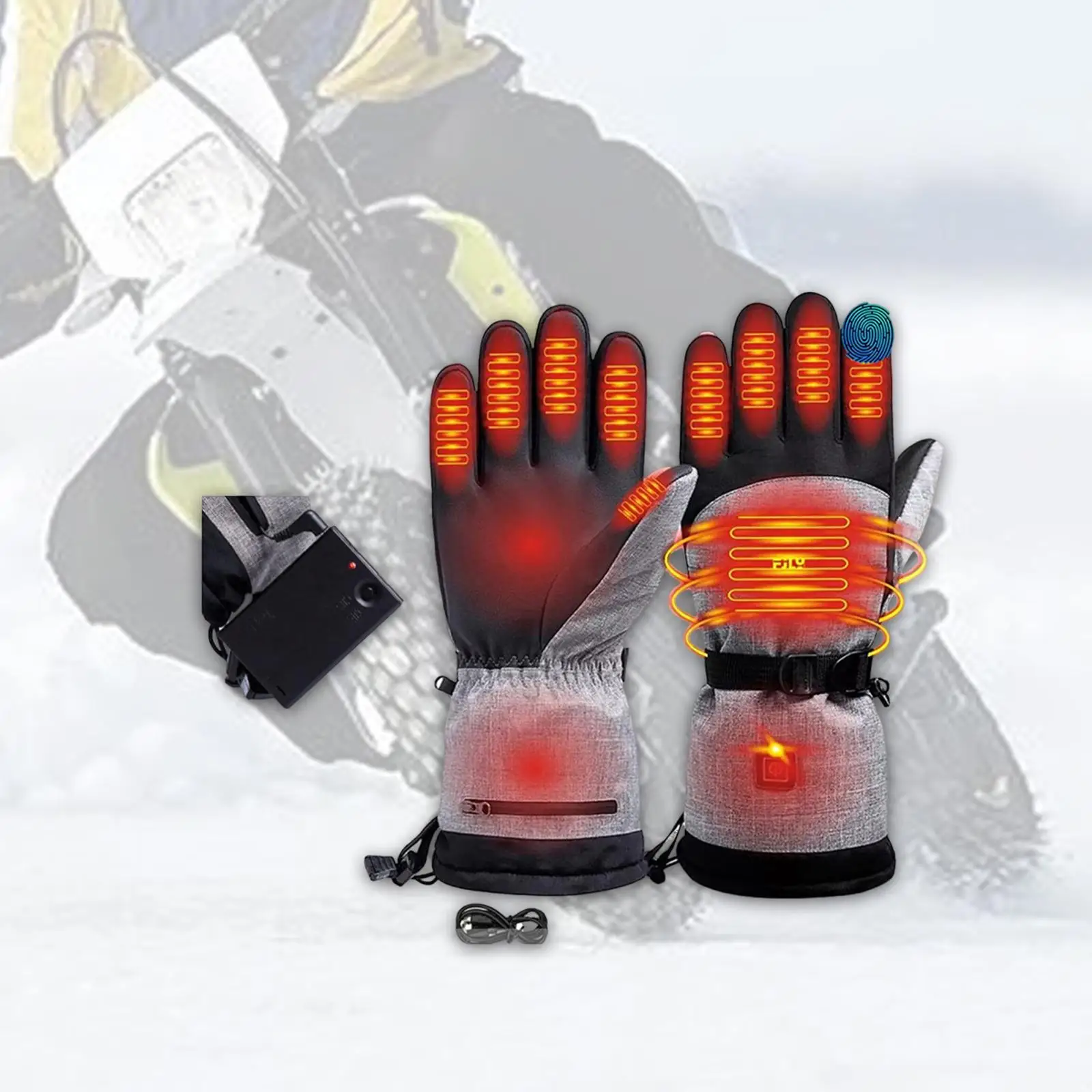 Heated Gloves Electric Gloves Practical Nonslip Windproof Pair Winter Gloves for