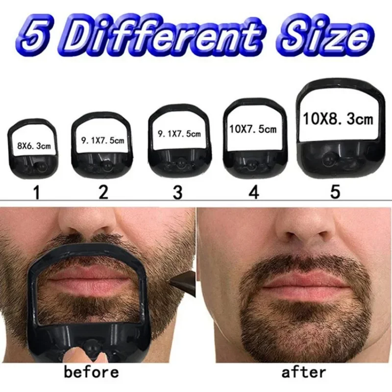 5 unids/lote peine para Barba cepillo para el cabello corte simétrico salón bigote barba modelo de estilismo para dar forma a la barba herramienta de recorte