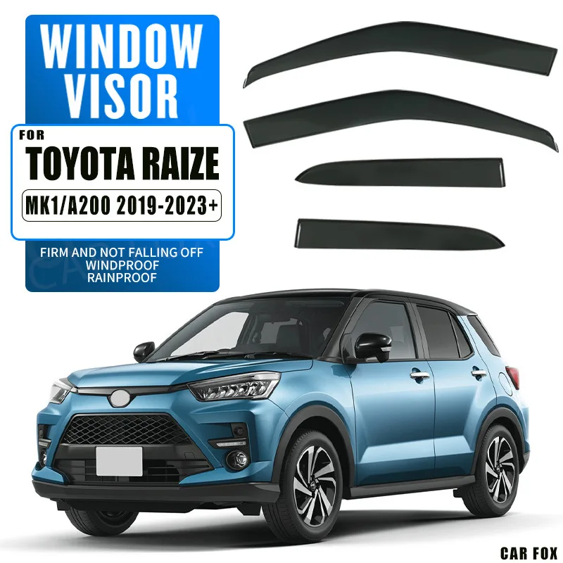 

4 шт. для Toyota Raize 2019-2023: Дефлекторы окон, навесы-козырьки, защита от дождя и солнца для боковых окон, автоаксессуары
