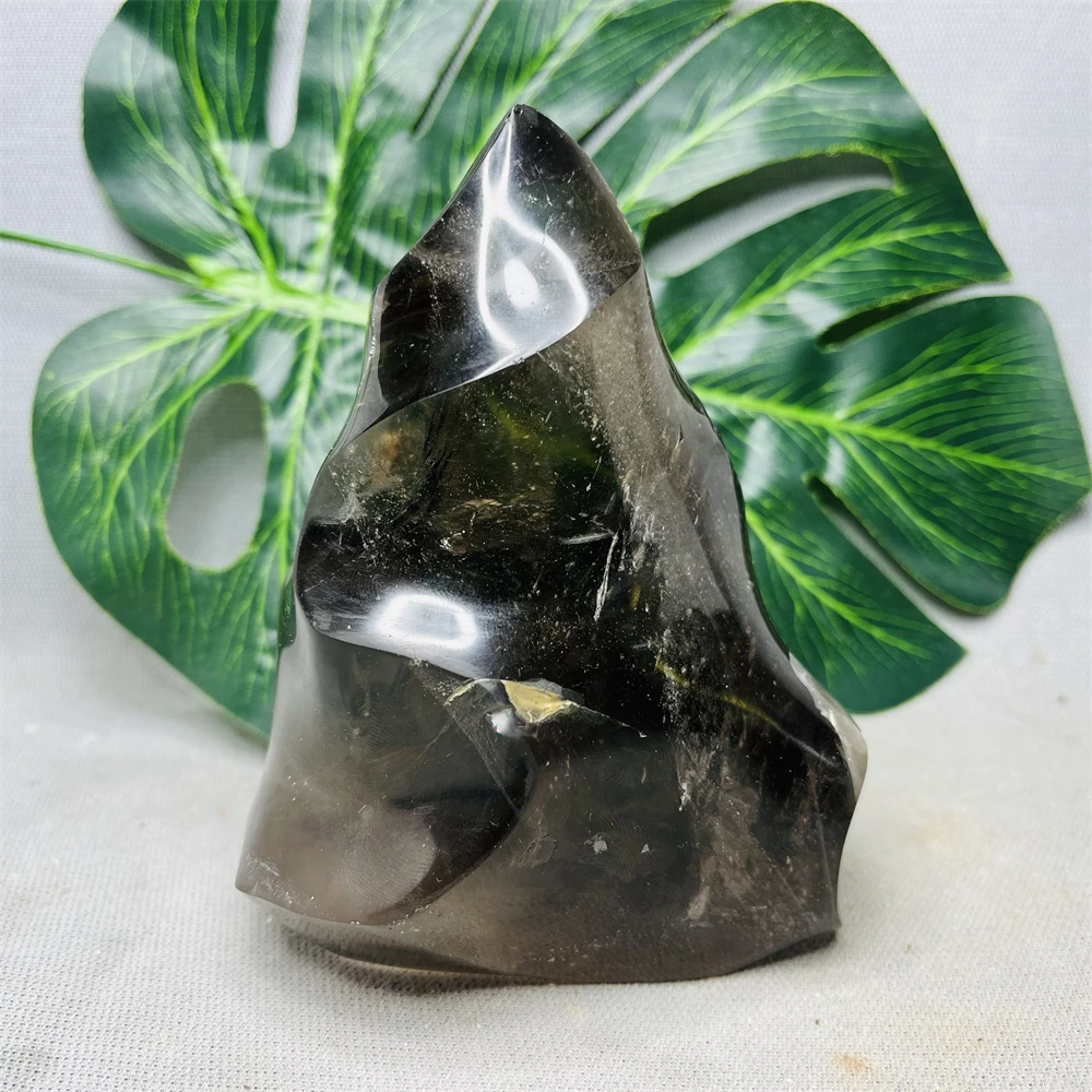 Natural Gemstone Torch Smoke Quartz Rainbow Crystal Hand-polished Tower Home Room Spiritual Decoration Witchcraft Altar Supplies