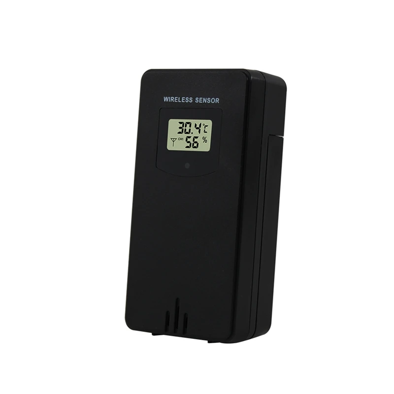 Temperatura Humedad Sensor Inalámbrico Higrómetro Termómetro Digital Electrónico In/Outdoor Con Estación Meteorológica Negro