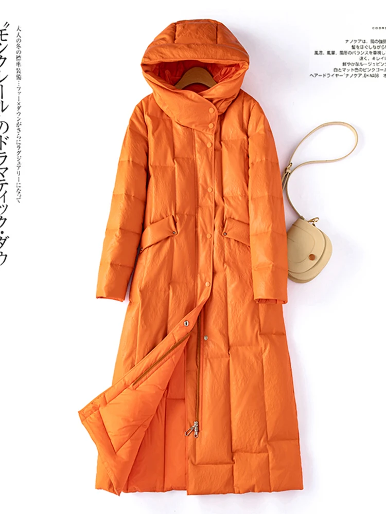 冬の新作 本革シープスキンコート レディース ミドル丈 ルーズフィット フード付き 耐久性のあるジッパー開閉 通勤用