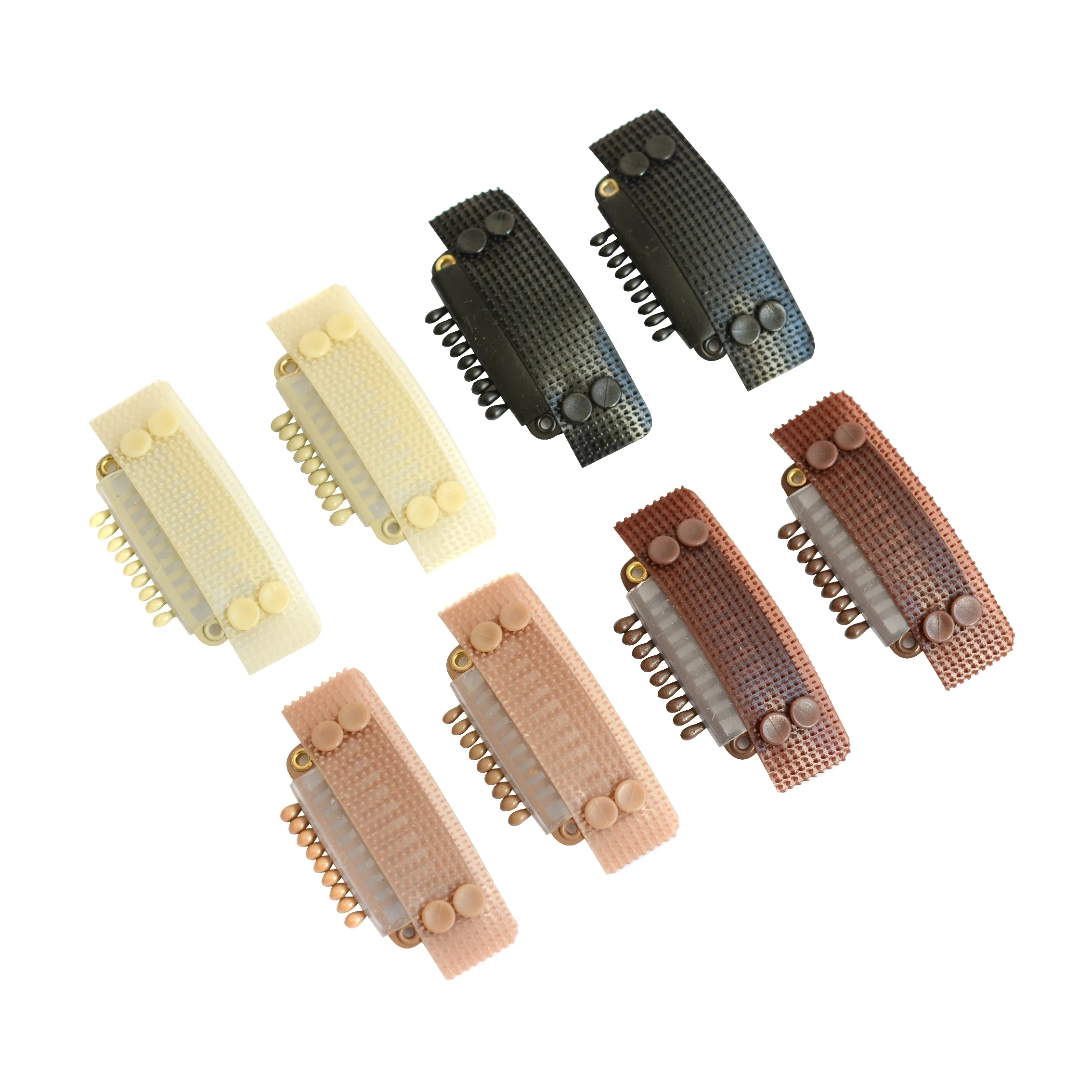 

32mm 9-teeth Hair Extension Clips Wig Combs Snap Clips with Magic Tape for DIY Hair Extension 6pcs/pack