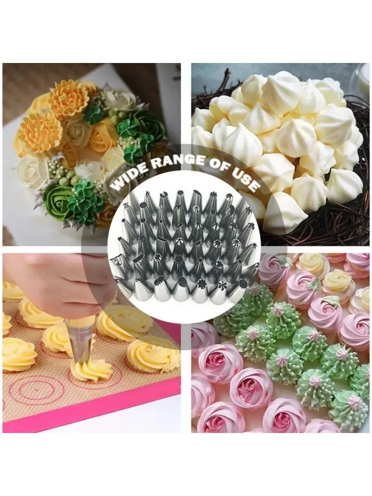 Ensemble de buses de crème, outils de pâtisserie, accessoires pour décoration de gâteaux, sac de pâtisserie, cuisine, boulangerie, équipement de confiserie, 7/8/16/24/58 pièces