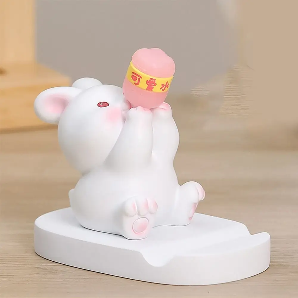 Resin Doll Cute Animal Phone Stand Support Pig Mobile Phone Holder Shiba Inu Miniatures Cute Phone Bracket Phone Accessories