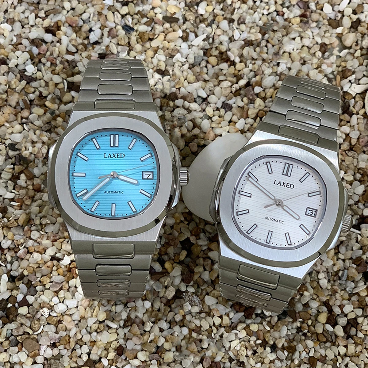 LAXED Men's Sapphire Automatic Mechanical Watch Stainless Steel Waterproof NH35 Movement