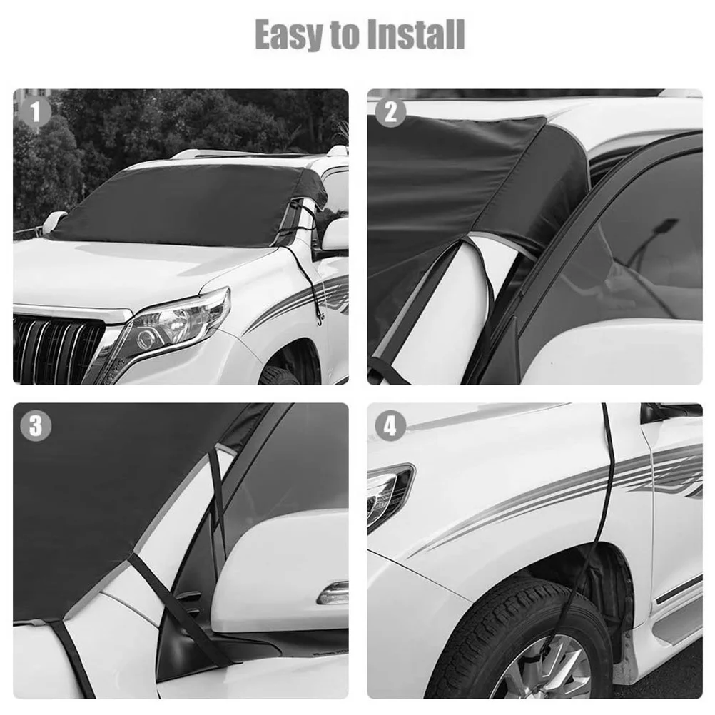 

1Pcs Snowproof Windshield Cover Car Snow Cover Waterproof Frostproof Sunproof Oxford Cloth High Density Front Window Protector