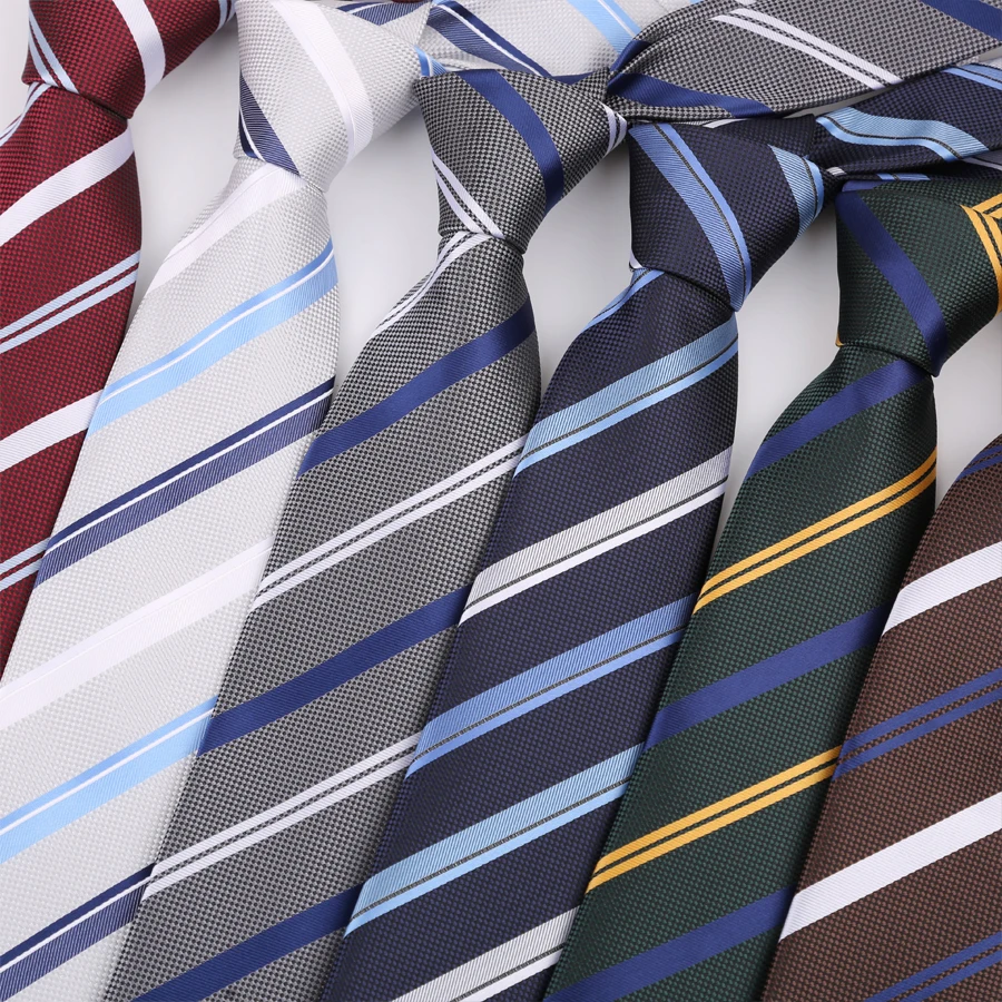 Luxus 8CM Herren Krawatte Krawatte Streifen Krawatte Für Mann Bräutigam Jacquard Gewebte Krawatte Für Business Hochzeit Party