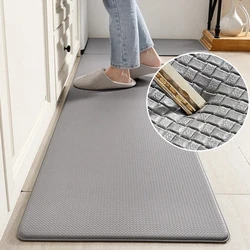 Long Kitchen Mat PU Leather Floor Mats Waterproof Oil Proof Non-slip PVC Carpet Home Balcony Corridor Decor Entrance Doormat