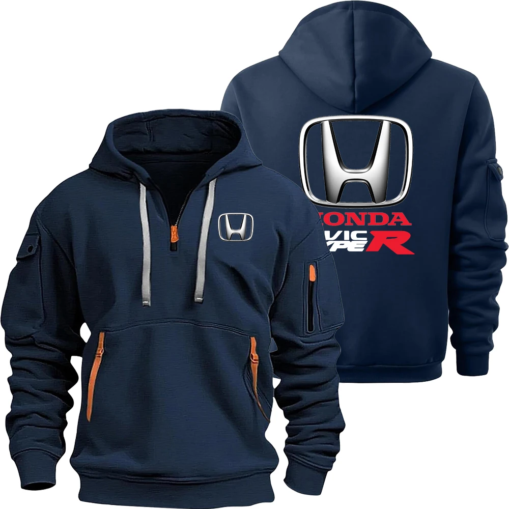 Honda Civic Type R Men's Half Zip Hoodie Spring Men's Sportswear 2025 New Casual Sports Hoodie