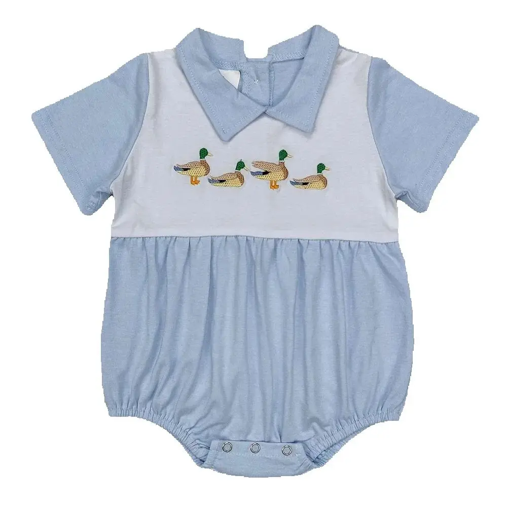 

Boutique Infant Baby Boys Bubble Rompers Fashion Kids Designer Clothes Boys Camo Ducks Short Sleeve Rompers Toddler Boys Onesies