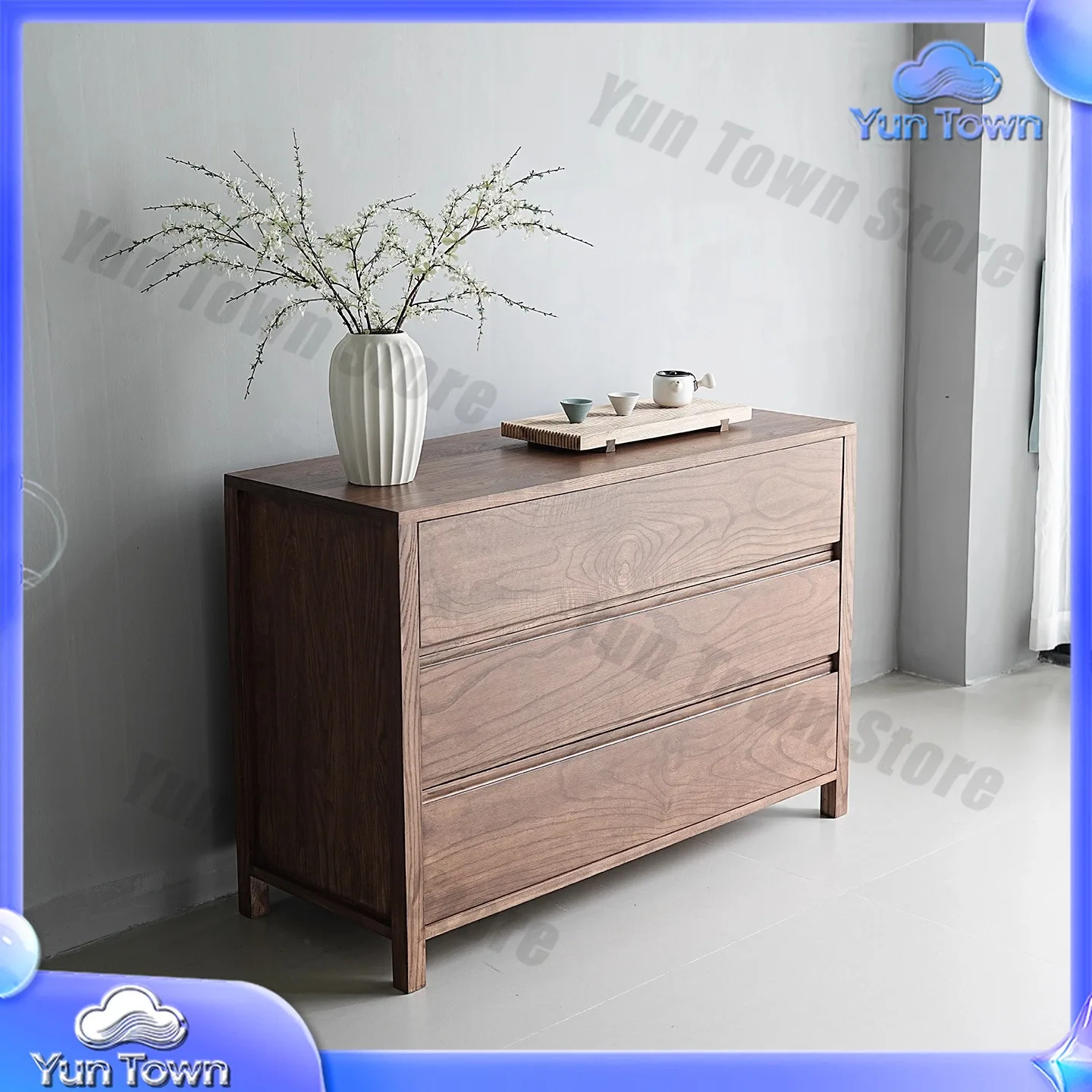 Wabi-**** style solid wood Nordic modern simple locker entrance channel living room dining room bedroom home furniture home