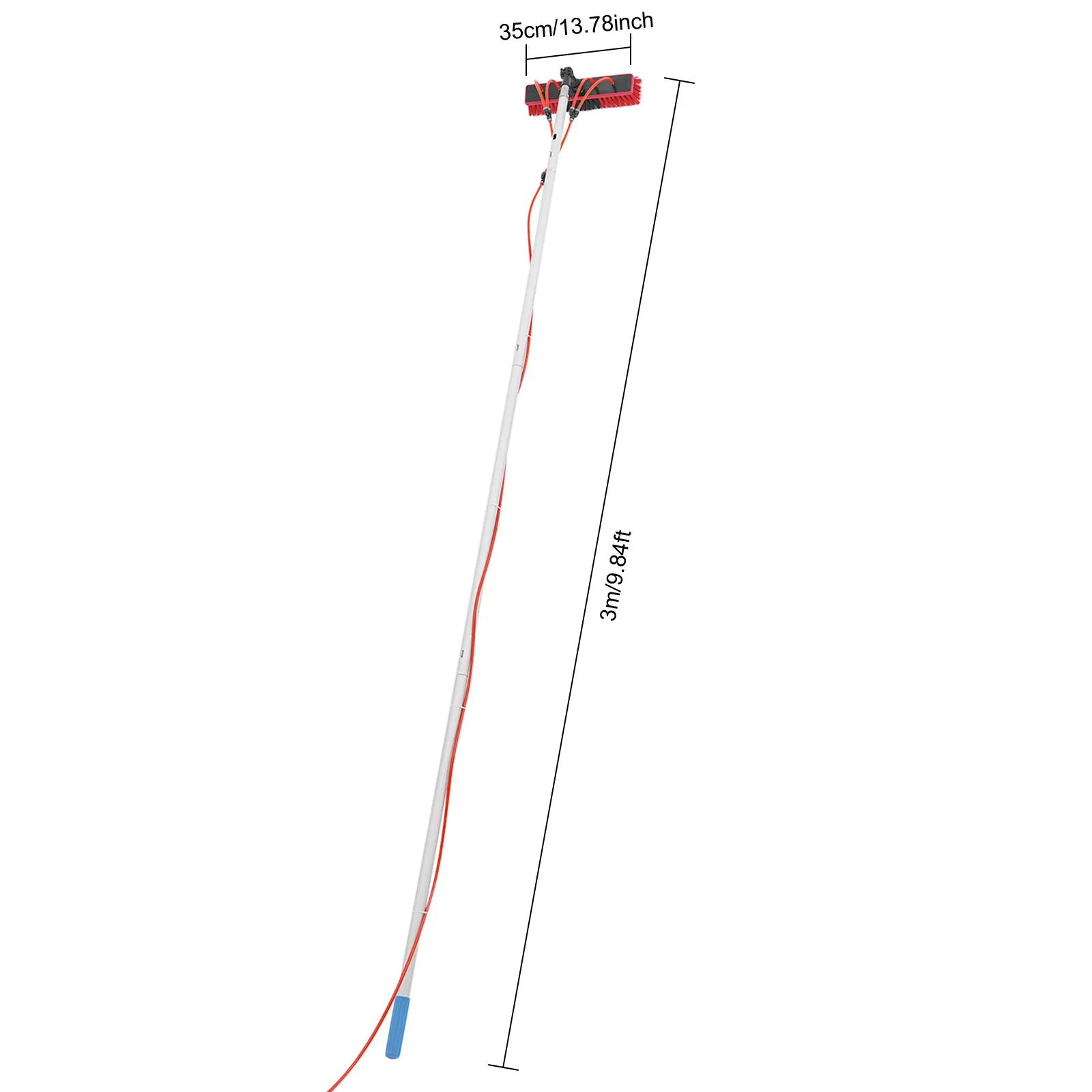 

3m Long Reach Solar Panel Cleaning Brush Kit, Outdoor Window Cleaning Water-Fed Rod Kit, Solar Panel Cleaner for Outdoor Windows