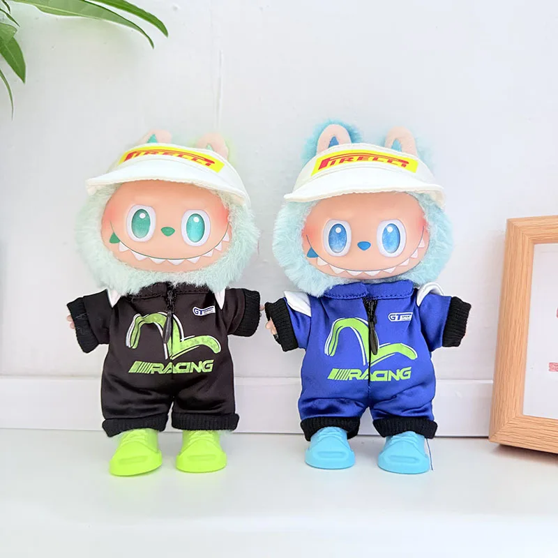 

Only clothes, no dolls, for Labubu first, second and third generation kids' cool and stylish racing blue snake Labubu clothes
