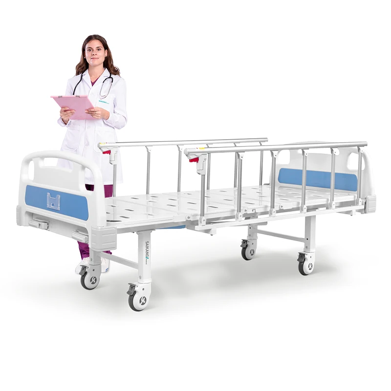 

Factory Aluminum Alloy Side Rail 2 Function Foldable Patient Nursing Hospital Beds Price