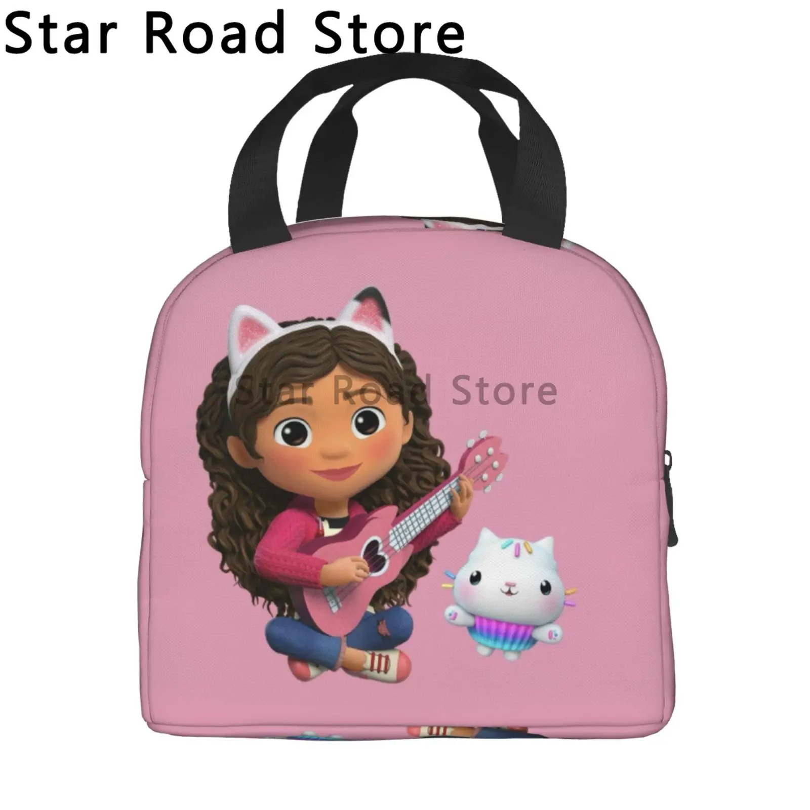 Custom Cartoon Gabbys Dollhouse Lunch Bag Men Women Gabby Mercat Cooler Thermal Insulated Lunch Boxes for Kids School