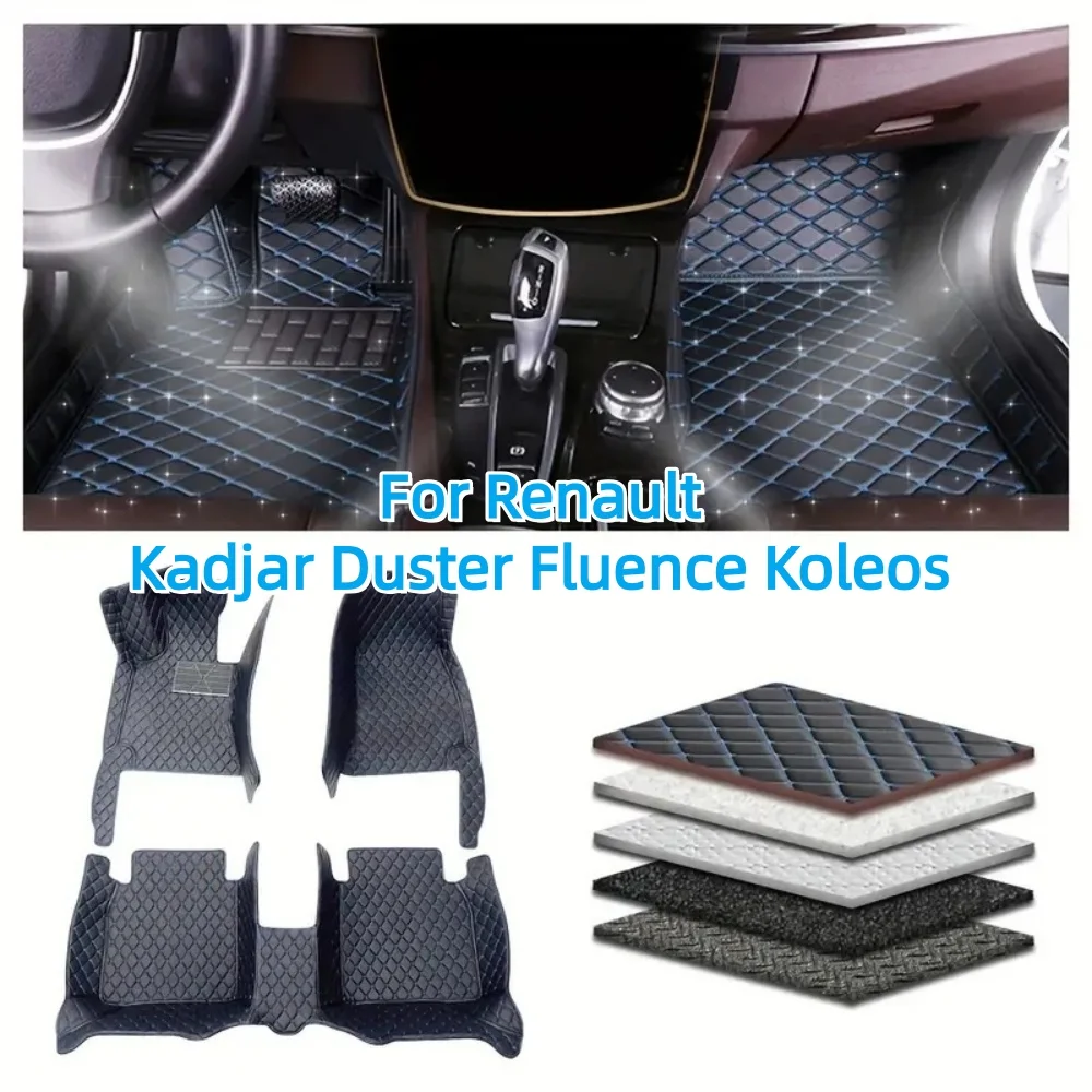 Custom Car Floor Mat For Renault Kadjar 2015-2019 Duster 2011-2022 Fluence Koleos 2017-2022 Car Interior Non-slip Auto Carpet