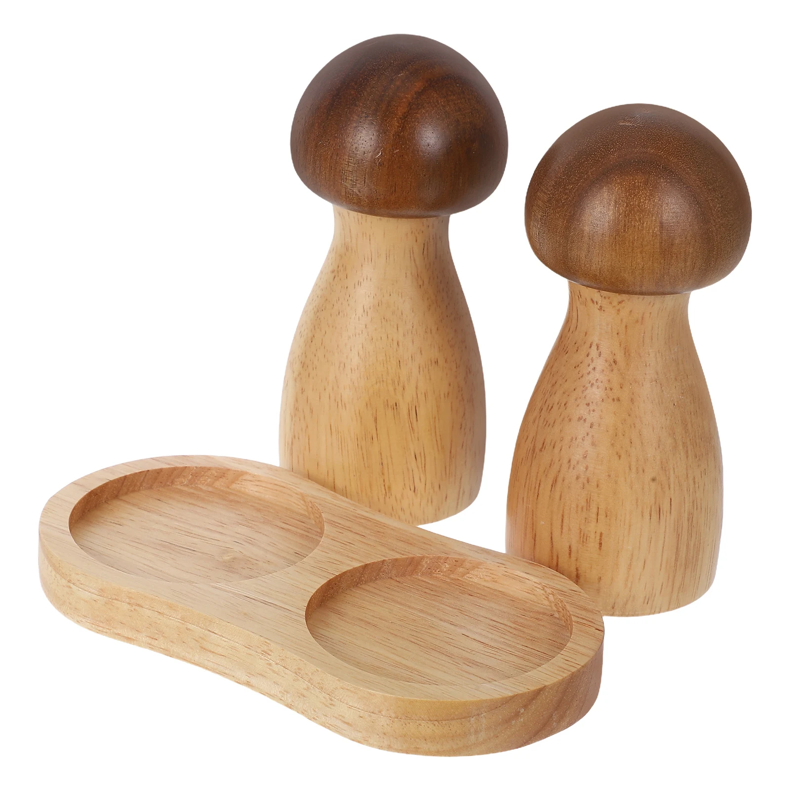 

Wooden Pepper Grinder Set 2 Pieces Oak Base Manual Salt Pepper Mill Kitchen Gadgets Seasoning Tools Refillable Spice Shaker