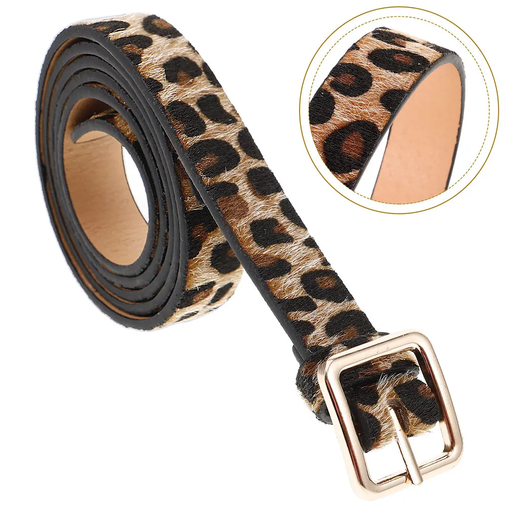 

2 pcs Leopard Women Casual Fake Adjustable Leopard Belts Length Waist Animal Print Belt Buckles Western Belt