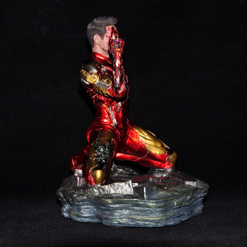 16cm Avengers: Endgame Iron Man Kneeling Position Mk85 Battle Damage Movie Figurine Model Collect Decorative Items Kids Toy Gift