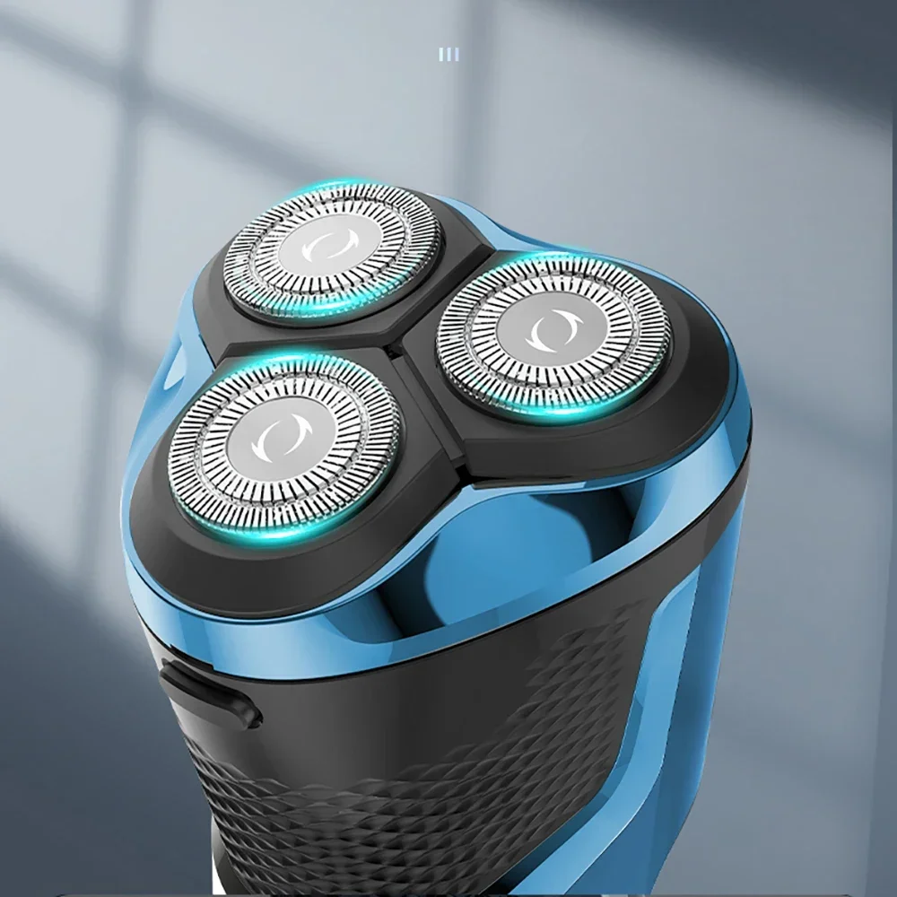 Alat cukur listrik Kemei, dapat diisi ulang, pisau cukur pria basah dan kering dengan tampilan layar IPX7 dapat dicuci 2000mah kapasitas besar baterai