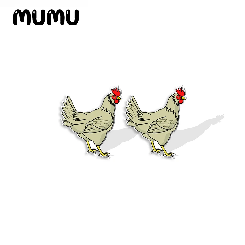 2022 New Rooster Chicken Acrylic Stud Earring Funny Animal Earrings Resin Epoxy Jewelry Gifts Friend