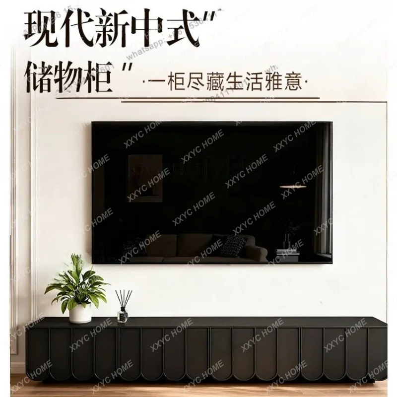 XX retro TV cabinet light luxury simple living room black floor cabinetFactory Direct