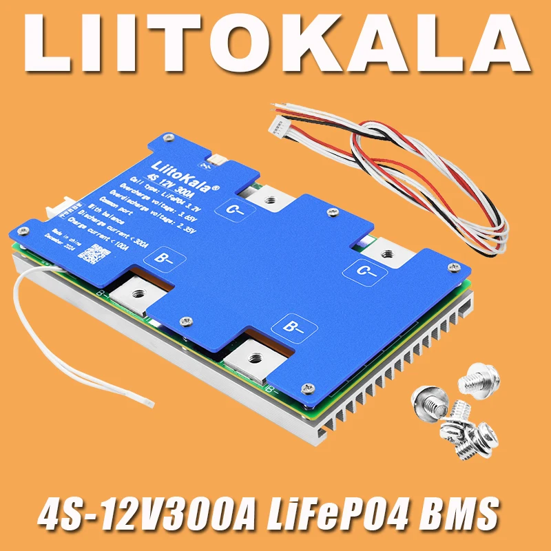 LiitoKala 4S 12V 100A/150A/200A/300A BMS LiFePo4 Lithium Iron Phosphate Battery Protection Circuit Board With Balanced Charging