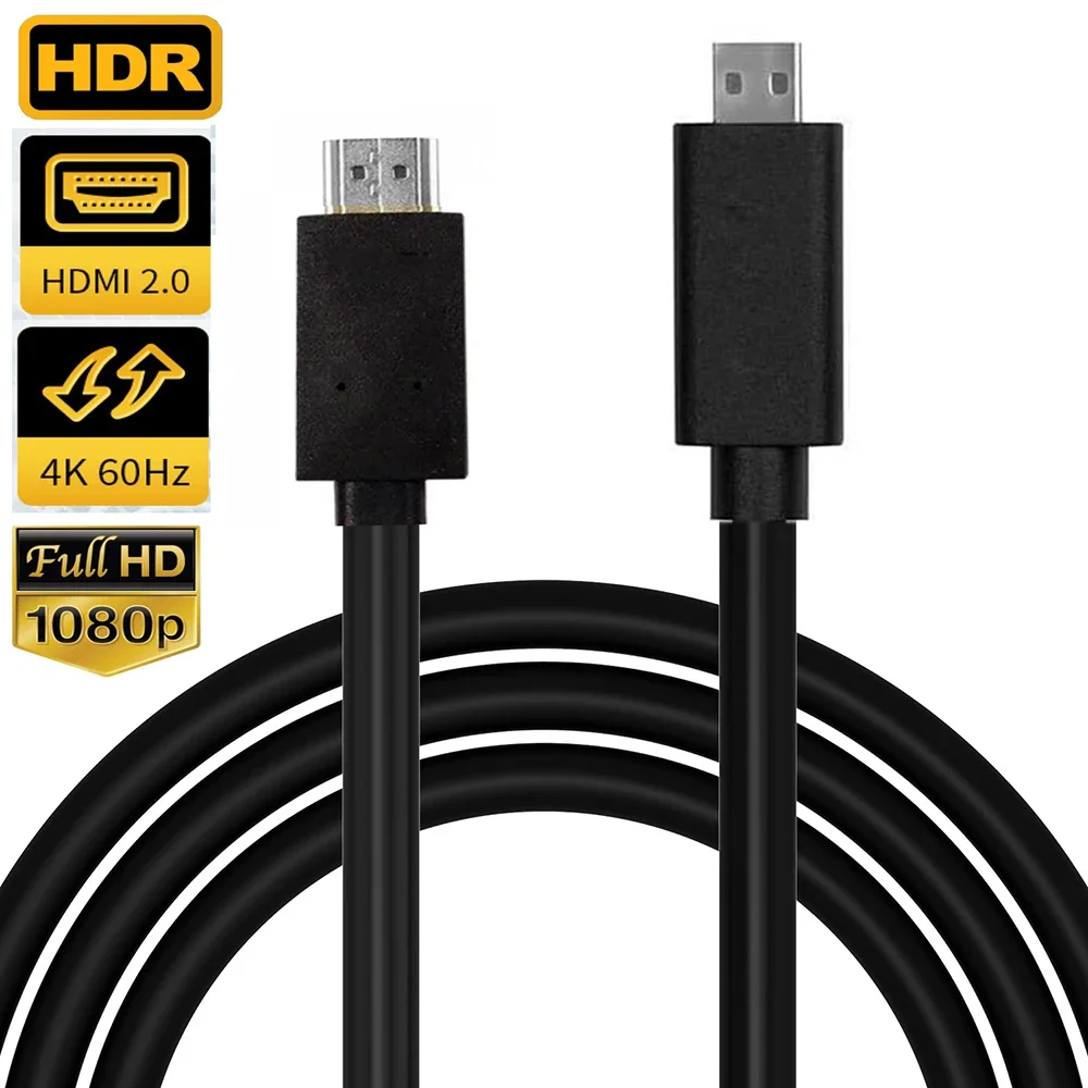 Micro HDMI ถึง HDMI 2.0 สายเคเบิล 4K 60Hz HDR CEC สำหรับ GoPro Hero 7/6/5/4, Sony, Nikon, Raspberry Pi 4 – รีวิวจริงจากผู้ใช้งาน