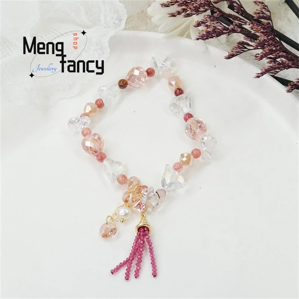 

Candy-colored Super Flash Crystal Bracelet Little Fresh Love Fringe Pendant Bracelet Exquisite High-grade Luxury Fashion Jewelry