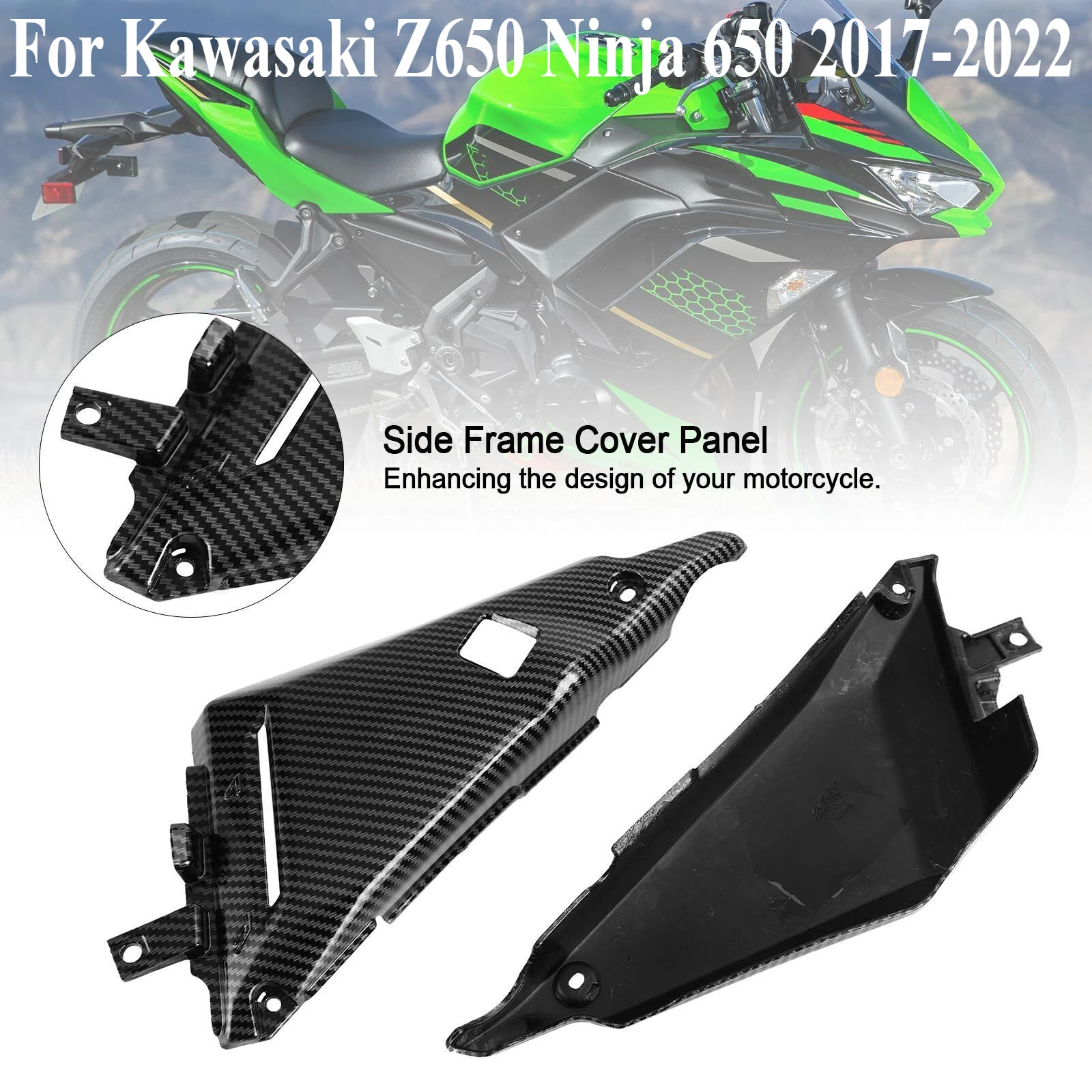 

For Kawasaki Z650 Ninja 650 2017-2022 Rear Side Frame Cover Panel Motorcycle Rear Frame Side Fairing Trim Cover Replacement