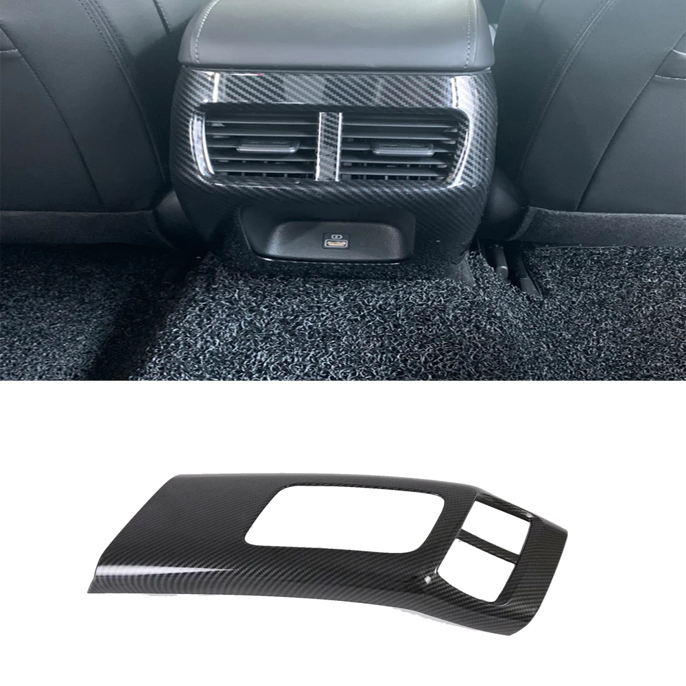 

For Hyundai Sonata DN8 2020 2021 2022 2023 Carbon Fiber Rear Seat Air Conditional Vent Cover Trim Interior Car Accessories