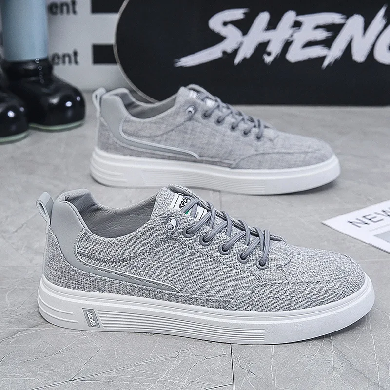 Neue weiße Slip-On-Leinenschuhe für Herren, vulkanisierte Sneakers, Studenten- und Jungen-Loafer, Espadrilles, lässige Herren-Fahr- und Golfschuhe, Größe 47 48. – Detail 34
