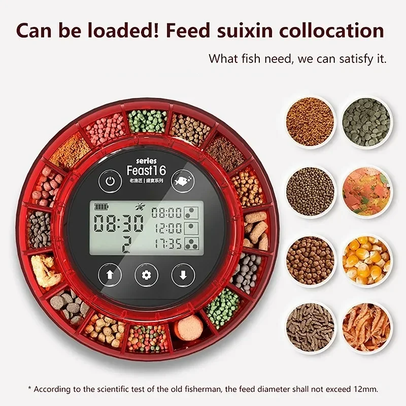 Newest Automatic Fish Feeder for Aquarium Food Dispenser with Timer Rechargeable Timer Feeder with LCD Display Accessory