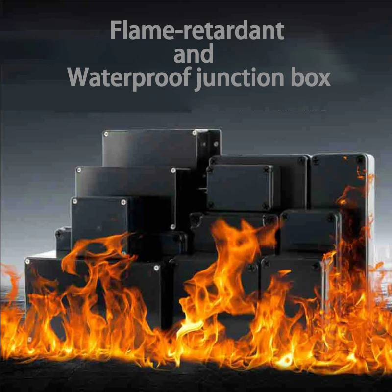 IP67 outdoor waterproof junction box, black flame-retardant box, electronic shell, ABS plastic power box, sealed box